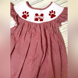 Mississippi State University MSU Girl’s Dress Smocked Size 6
